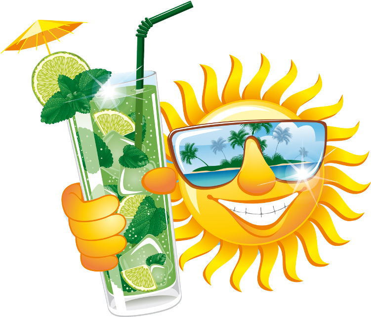 Rmpllwn - Summer Emoticons Clipart (750x671), Png Download