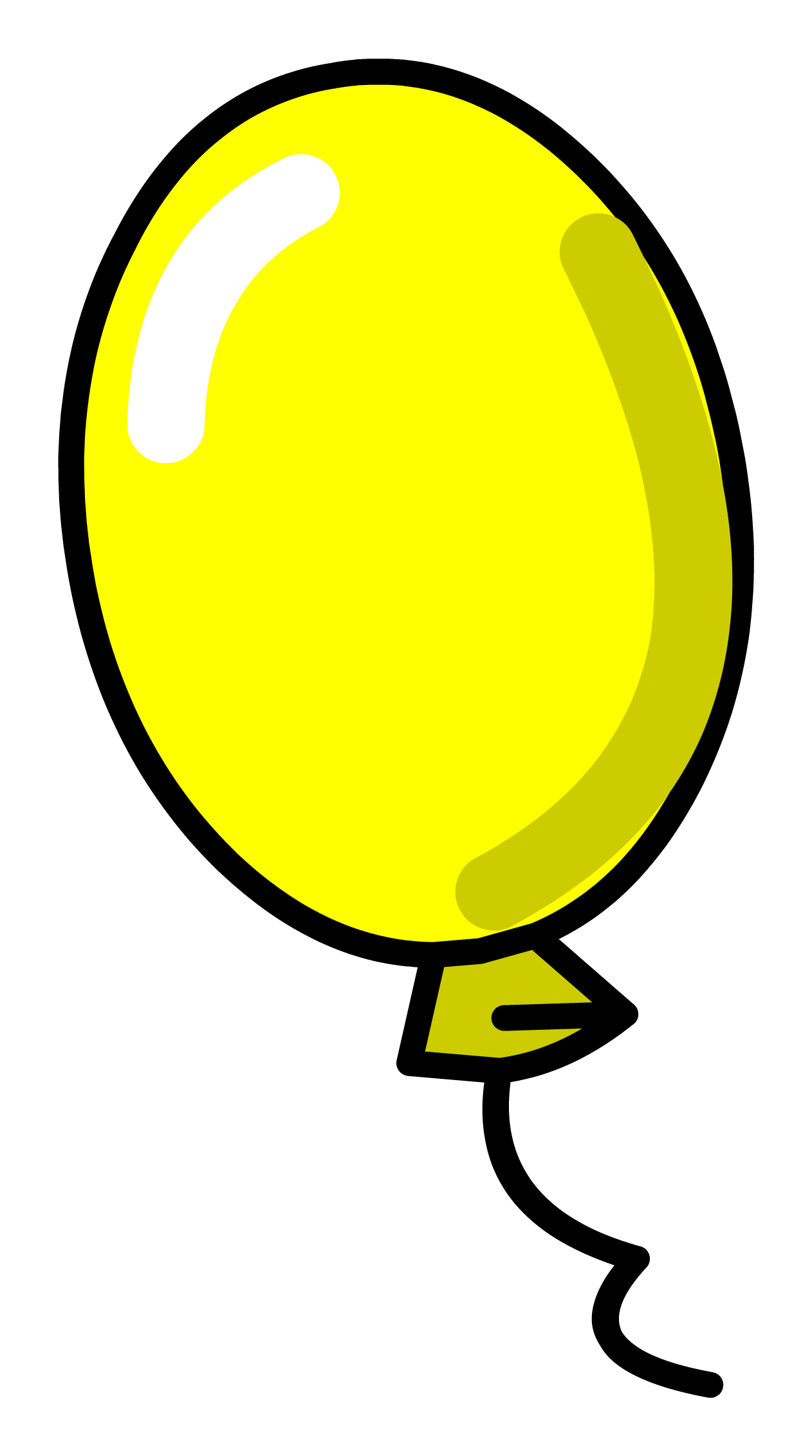 Image Balloon Club Penguin - Yellow Balloon Clipart (1262x2262), Png Download
