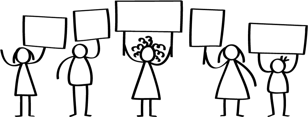 Click To Enlarge Useyourwords1 1 D87e7a71c5e53394 - Stick Figure Protesting Clipart (1024x420), Png Download