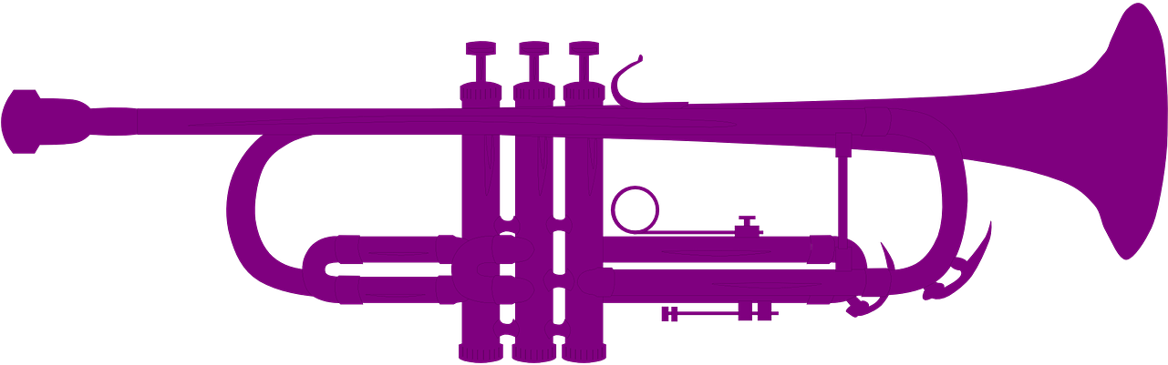 Trumpet, Instrument, Music, Purple, Jazz, Sound, Brass - Silhouette Trumpet Clip Art - Png Download (960x480), Png Download
