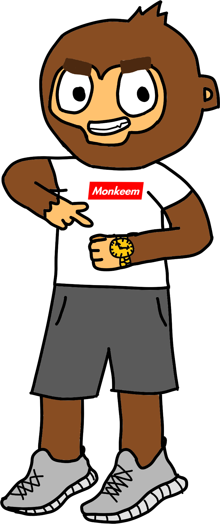 Fan Artice ⌚️monkey Flexing - Monkey Clipart (2160x2160), Png Download