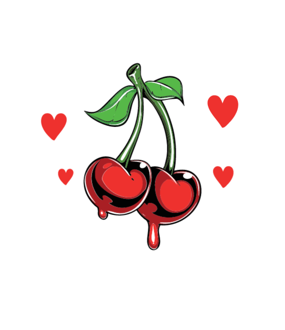 Love You Cherry Much - Blue Glow Cherry Puzzle Clipart (539x624), Png Download