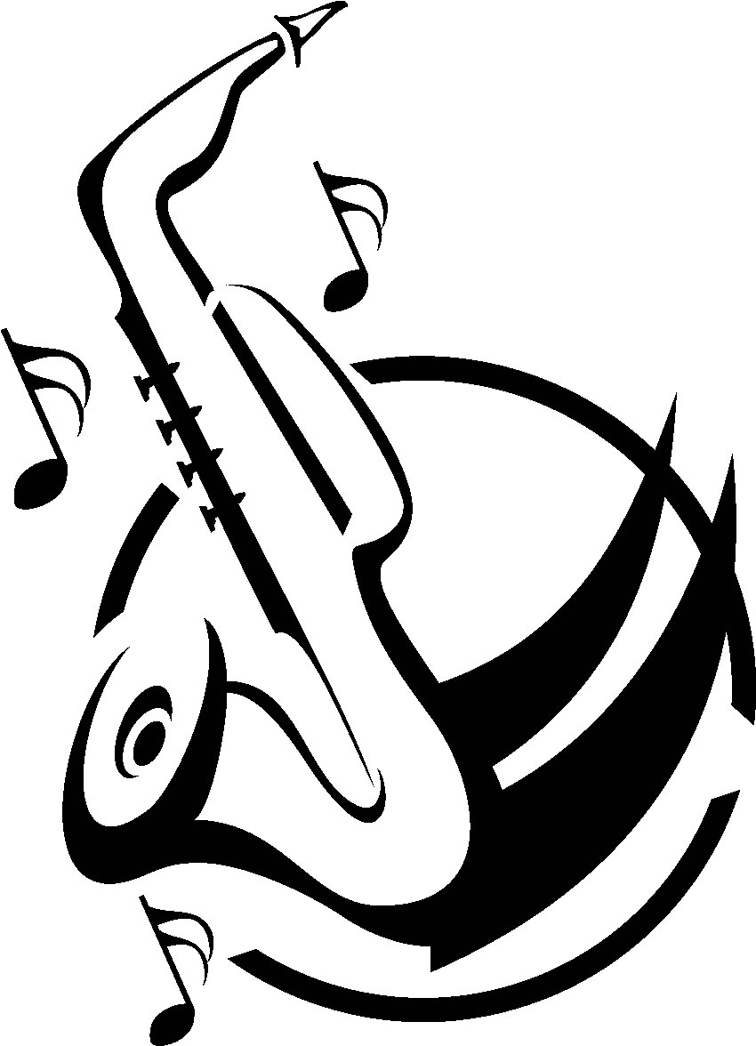 Sticker Design Saxophone Ambiance Sticker Jv083 - Music Clipart (1200x1200), Png Download