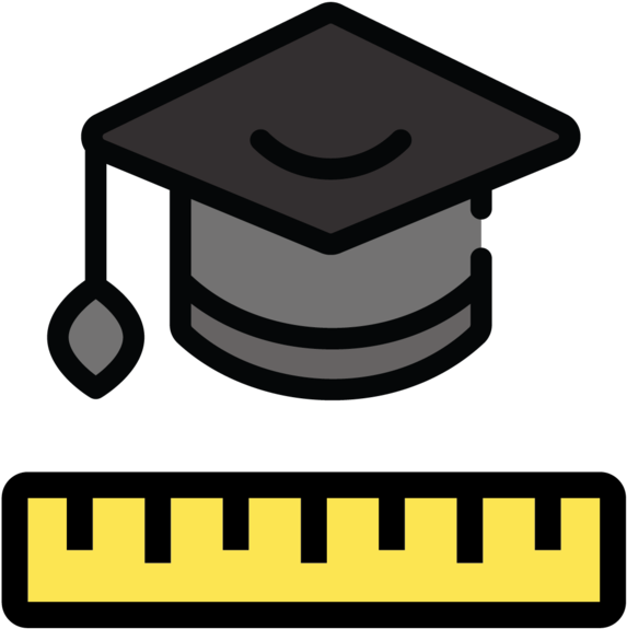 Icons Grad Ruler - Square Academic Cap Clipart (1000x680), Png Download