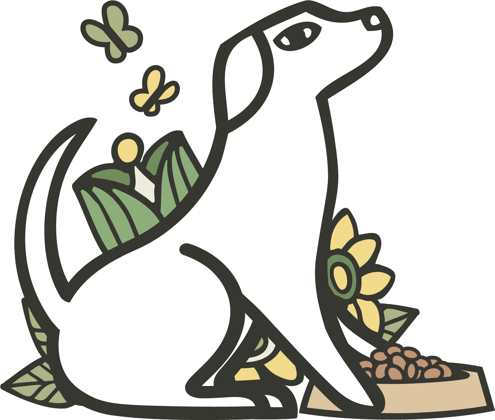 Proper Food • For Dogs • - Dog Clipart (1702x1713), Png Download