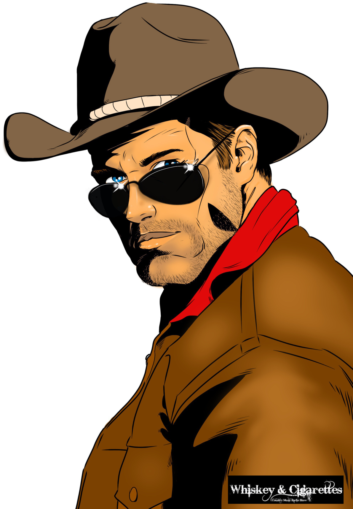 Mts Management Group And “whiskey And Cigarettes Radio - Comic Book Cowboy Hat Clipart (1200x1800), Png Download