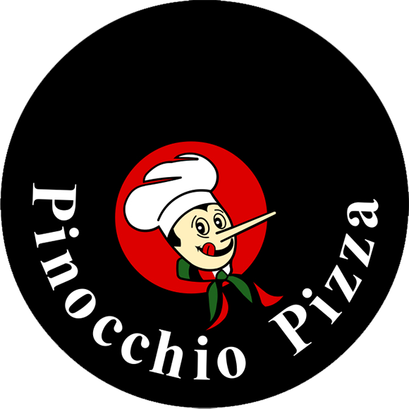 Pinocchio Pizza Black Logo - Music Clipart (580x580), Png Download