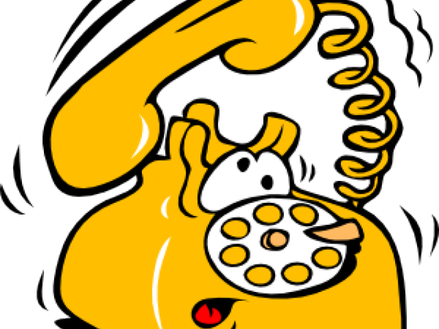 Phone Clipart Cartoon - Cartoon Telephone - Png Download (640x480), Png Download