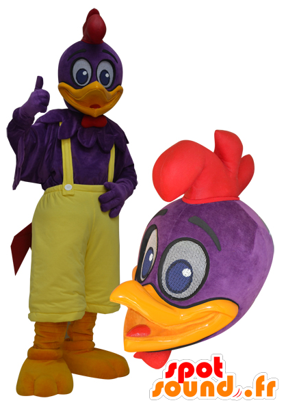Purple And Yellow Giant Duck Mascot - Goody-kun New Spotsound Masot Yuru-chara Green Tree Clipart (600x600), Png Download