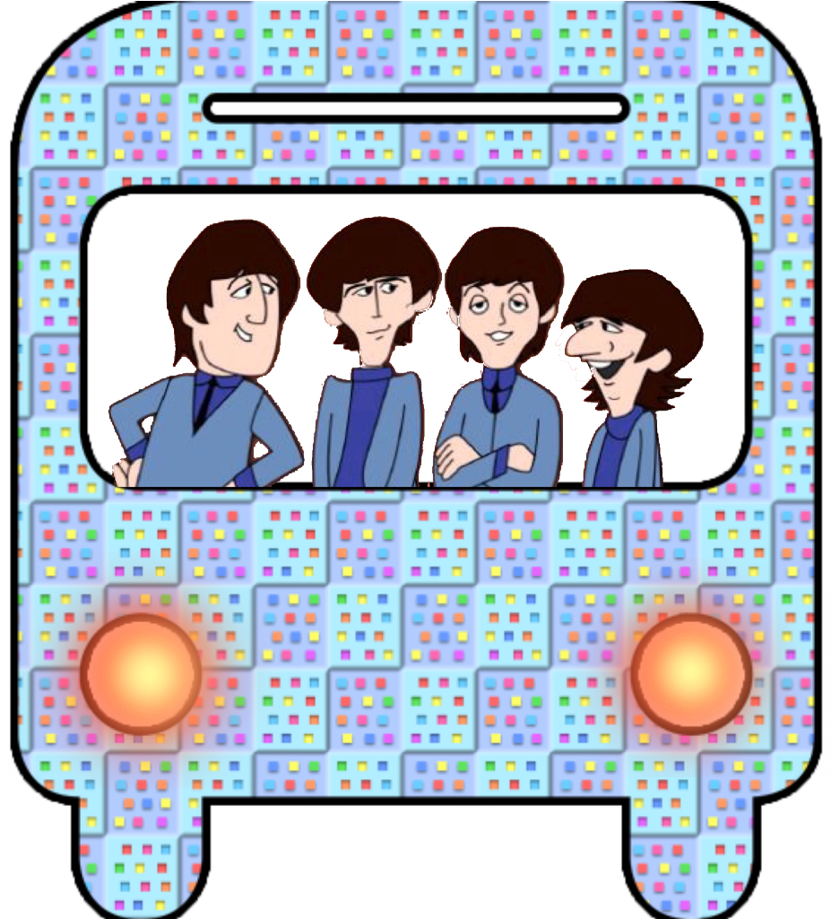 Freetoedit Beatles Cartoon Bus Transportation Bluebus - Bus Clipart (1024x1024), Png Download