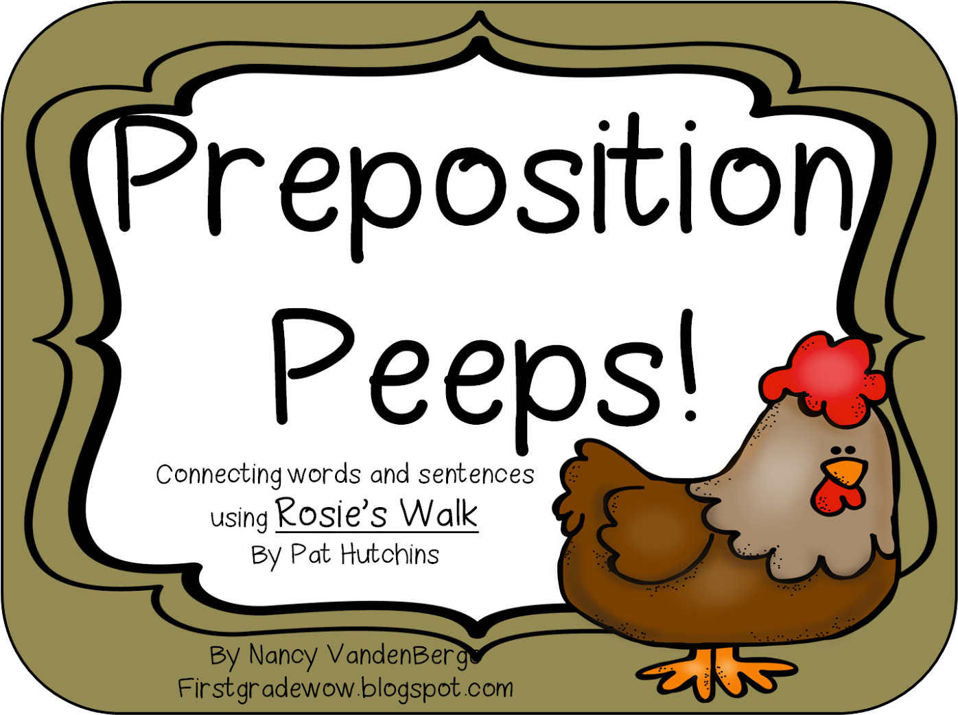 The Hands On Visual Retelling Preposition Book's Pattern - Cartoon Clipart (1600x1100), Png Download