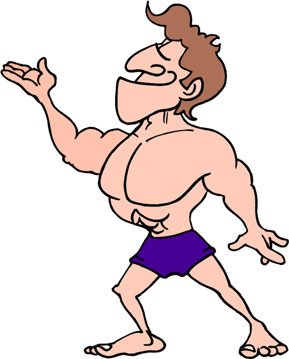 Body Builder Cartoon Gif Clipart (605x750), Png Download