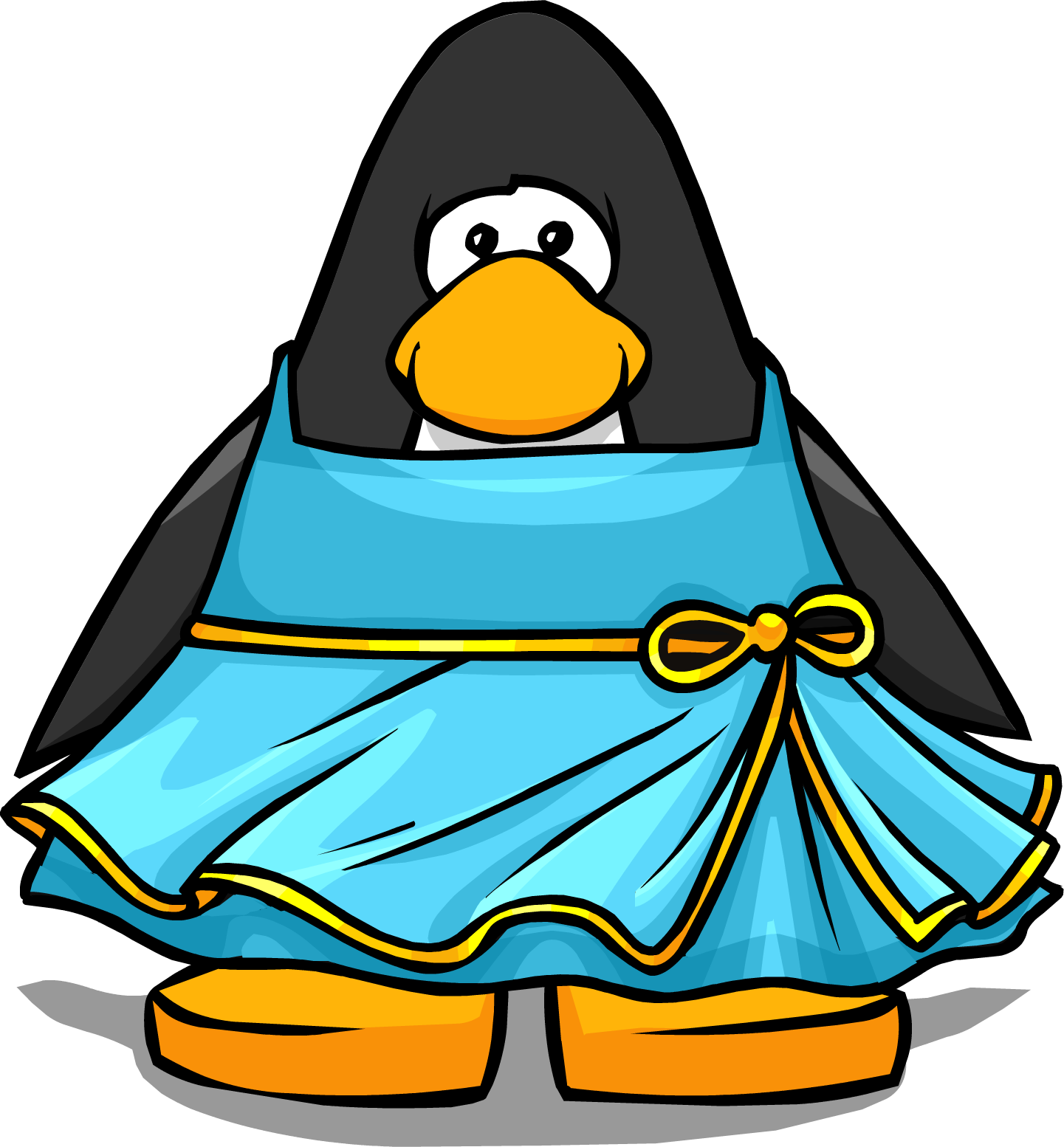 Blue Sky Dress On A Player Card - Penguin In A Dress Clipart (1441x1554), Png Download