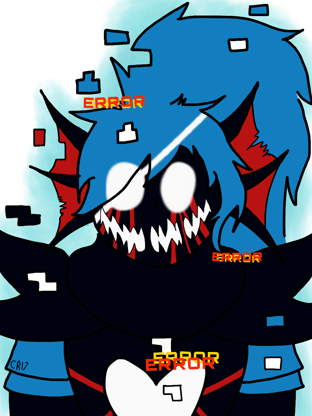 Heres Your Request Of Error Undyne, @madm - Undertale Error Undyne Png Clipart (1024x1365), Png Download