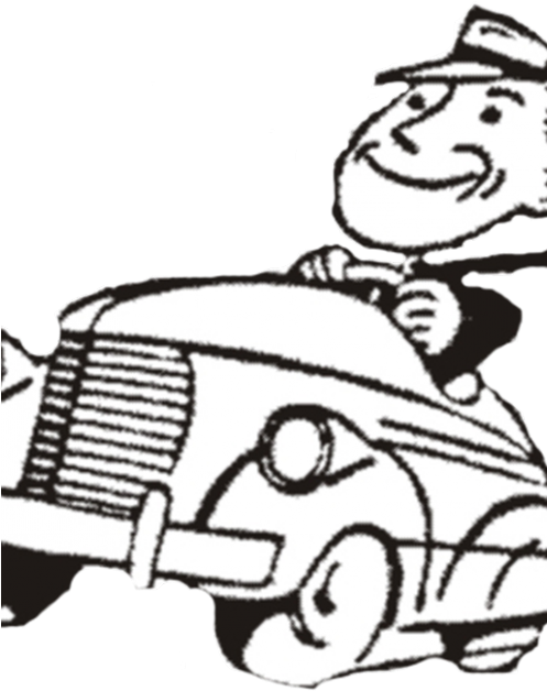 Safer Driving - Driving A Car Drawing Clipart (496x661), Png Download