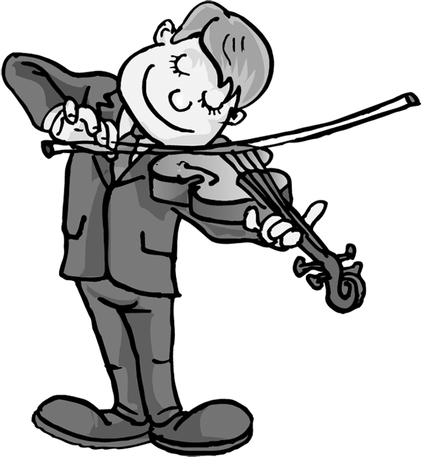 Violinist - Practice The Violin Coloring Clipart (600x651), Png Download