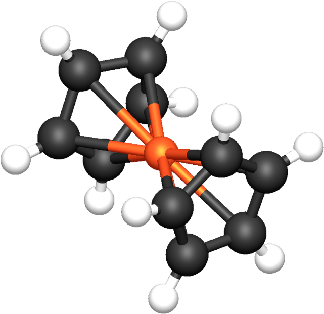 This Is A Ball And Stick Representation Of The Ferrocene - Ferrocene Clipart (640x640), Png Download