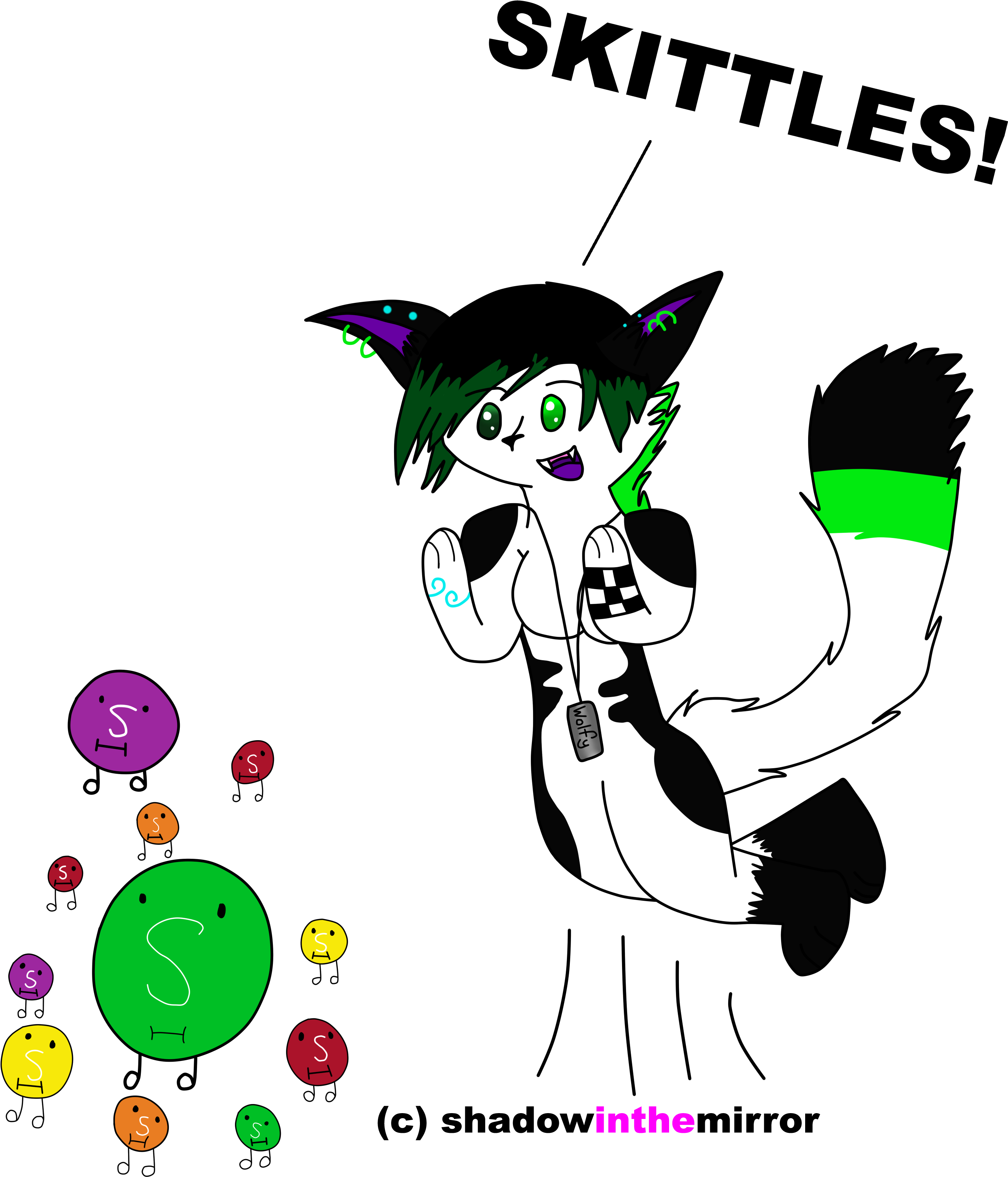 Wolfy Loves Skittles - Cartoon Clipart (3004x3534), Png Download
