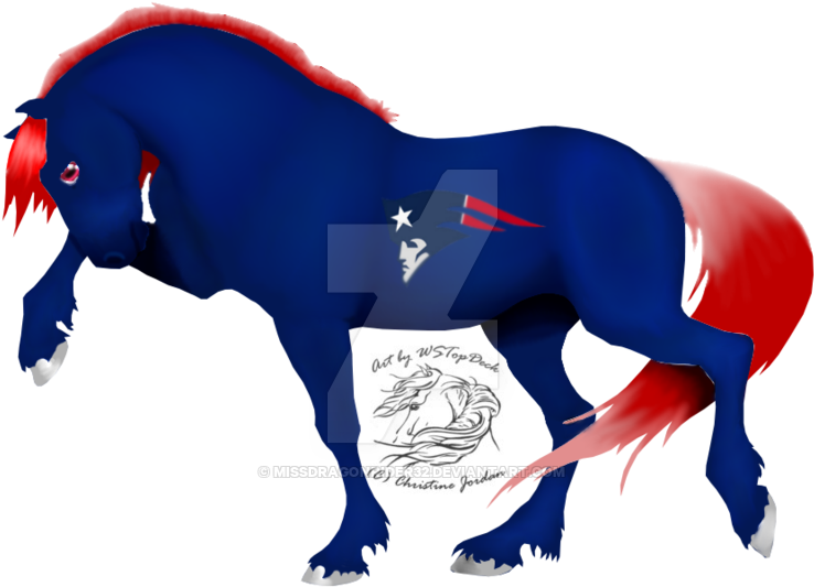 Patriots Football Horse By Missdragonrider32 - Horse Line Art Clipart (738x533), Png Download