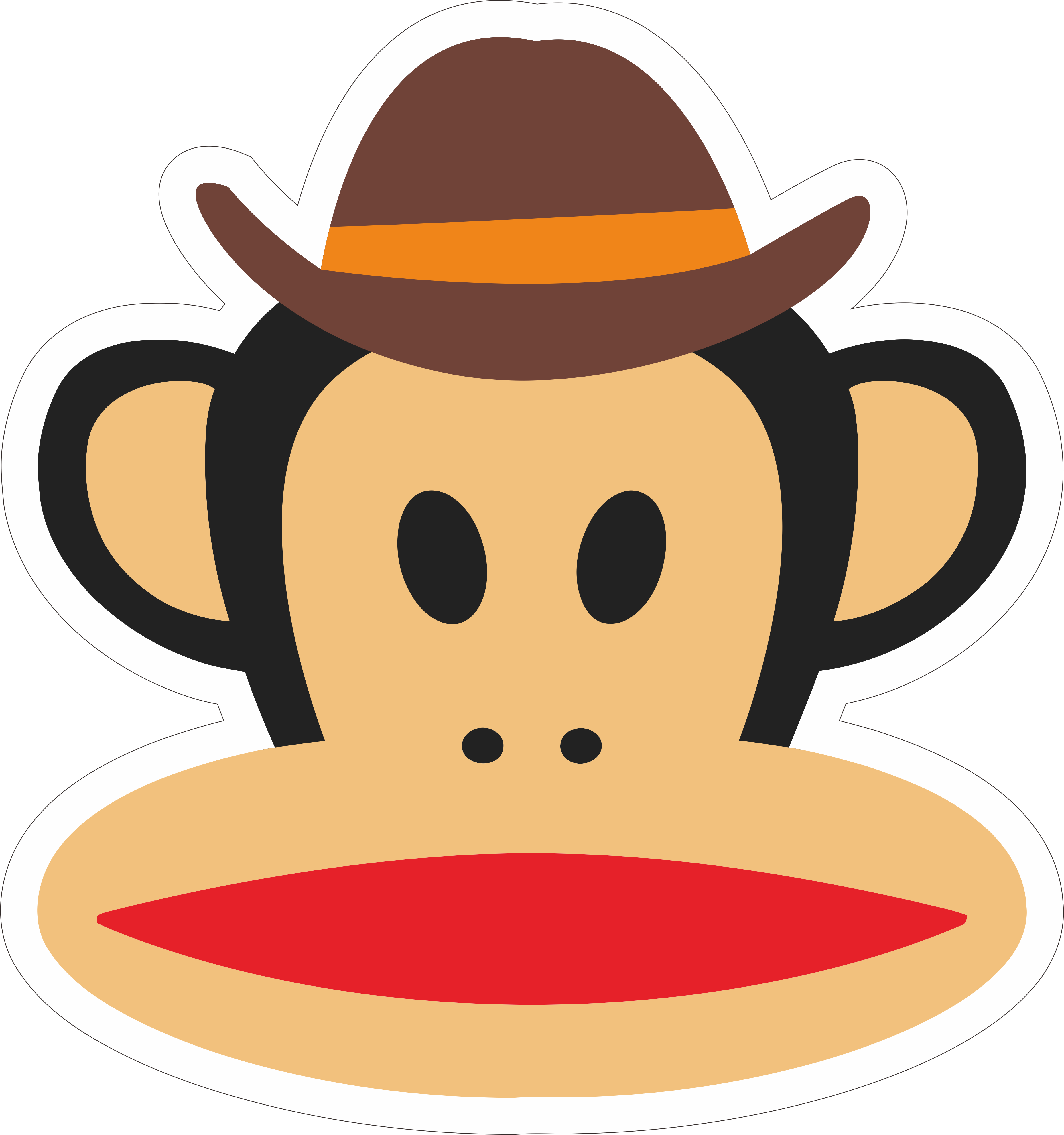 Paul Frank Industries Primate Clothing Lovely Mouth - Paul Frank Monkey Clipart (3716x3963), Png Download
