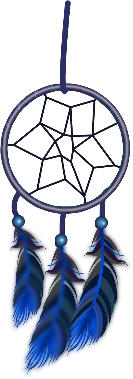 Clip Art Dreamcatcher Wind Chimes Transprent - Atrapasueños Pluma Azul Png Transparent Png (1654x1654), Png Download