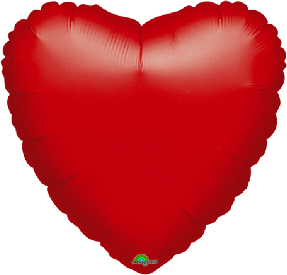 Red Heart 18"" Mylar Balloon - Anagram Metallic Heart Foil Balloon, Red, 18" Clipart (600x600), Png Download