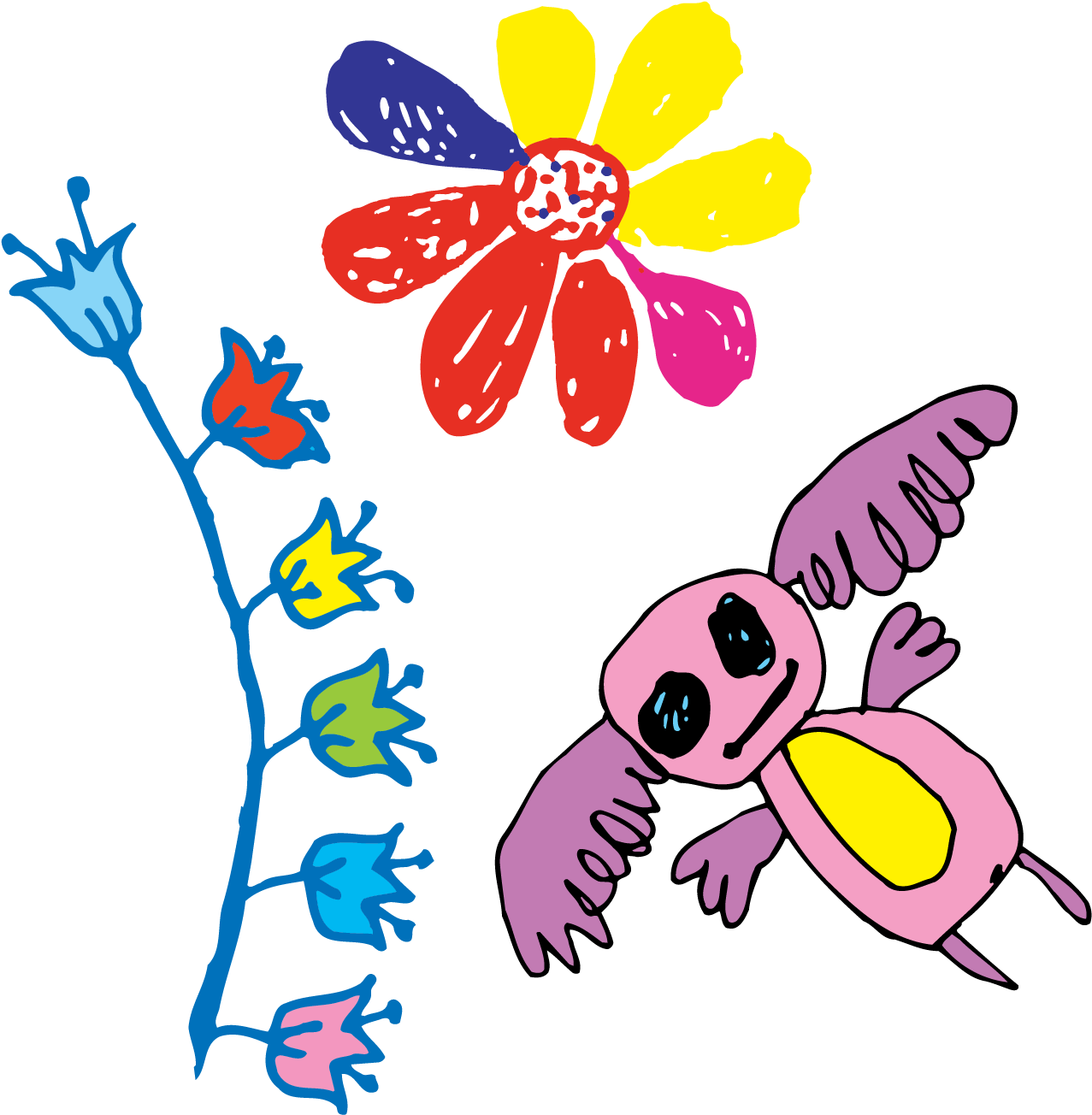 Sidewalk Painted Material Transprent - Flores Dibujo En Tiza Clipart (1848x1563), Png Download