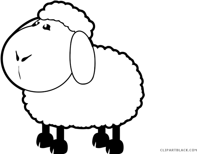 Clipartblack Com Animal Free Black White Images - Transparent Background Sheep Clipart - Png Download (700x525), Png Download
