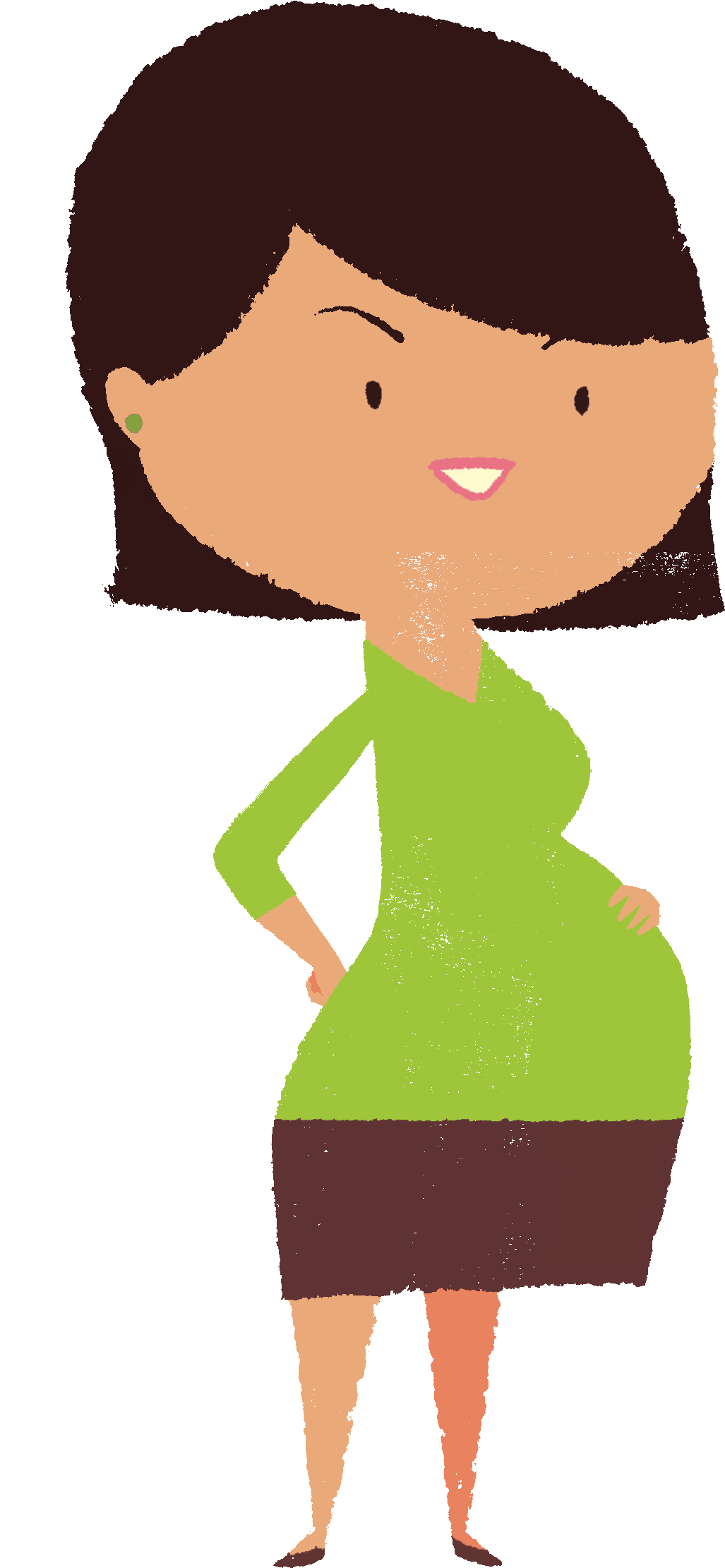 Pregnant Green - Morning Sickness Clipart (1228x2365), Png Download