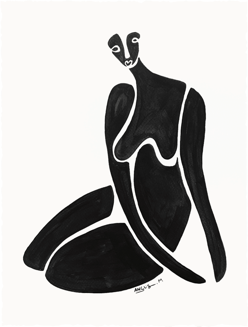 Orphic - Black - Bluethumb Online Art Gallery Clipart (956x1201), Png Download