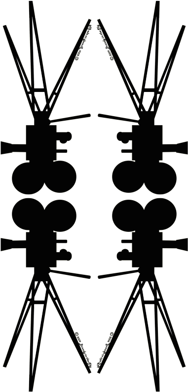 Vintage Movie Camera Silhouette Black & White Wallpaper - Illustration Clipart (394x800), Png Download