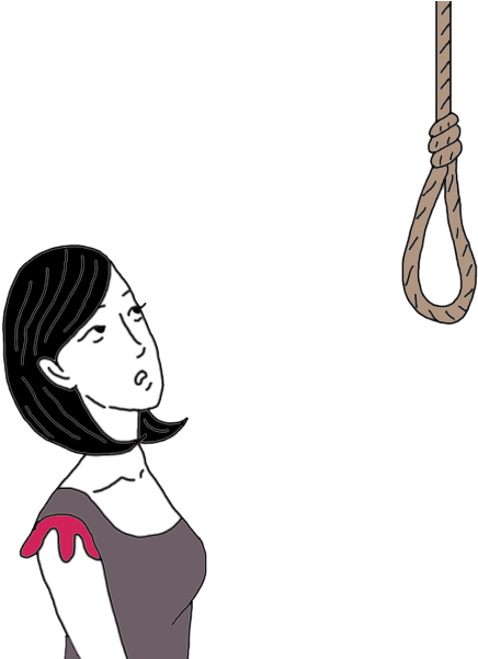 Girl Suicide Cartoon Clipart (600x600), Png Download
