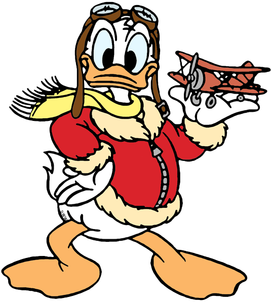 New Aviator Donald Holding Model Airplane - Paperina Freddo Clipart (537x597), Png Download