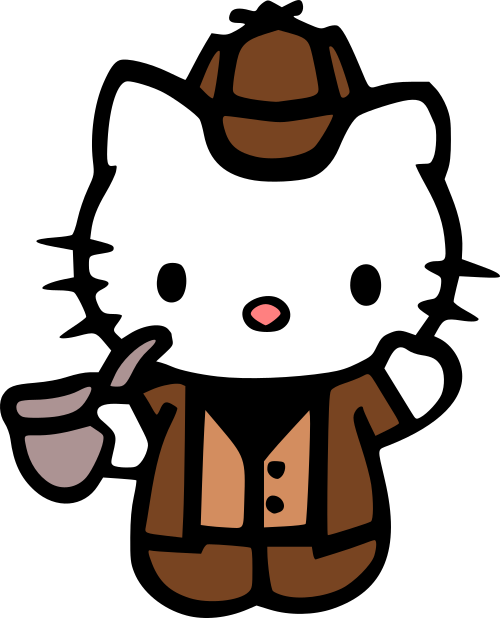 Sherlock Hello Kitty Clipart (500x618), Png Download