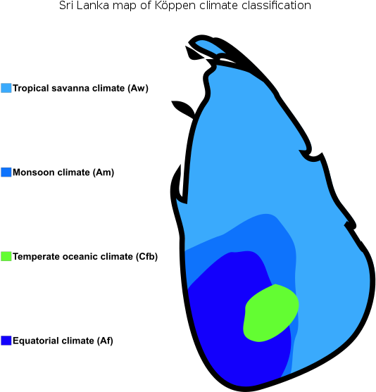 Clipart Map Delta Landform - Sri Lanka Koppen Climate Classification - Png Download (600x600), Png Download