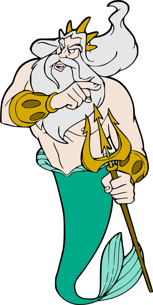 King Triton Clipart (500x996), Png Download