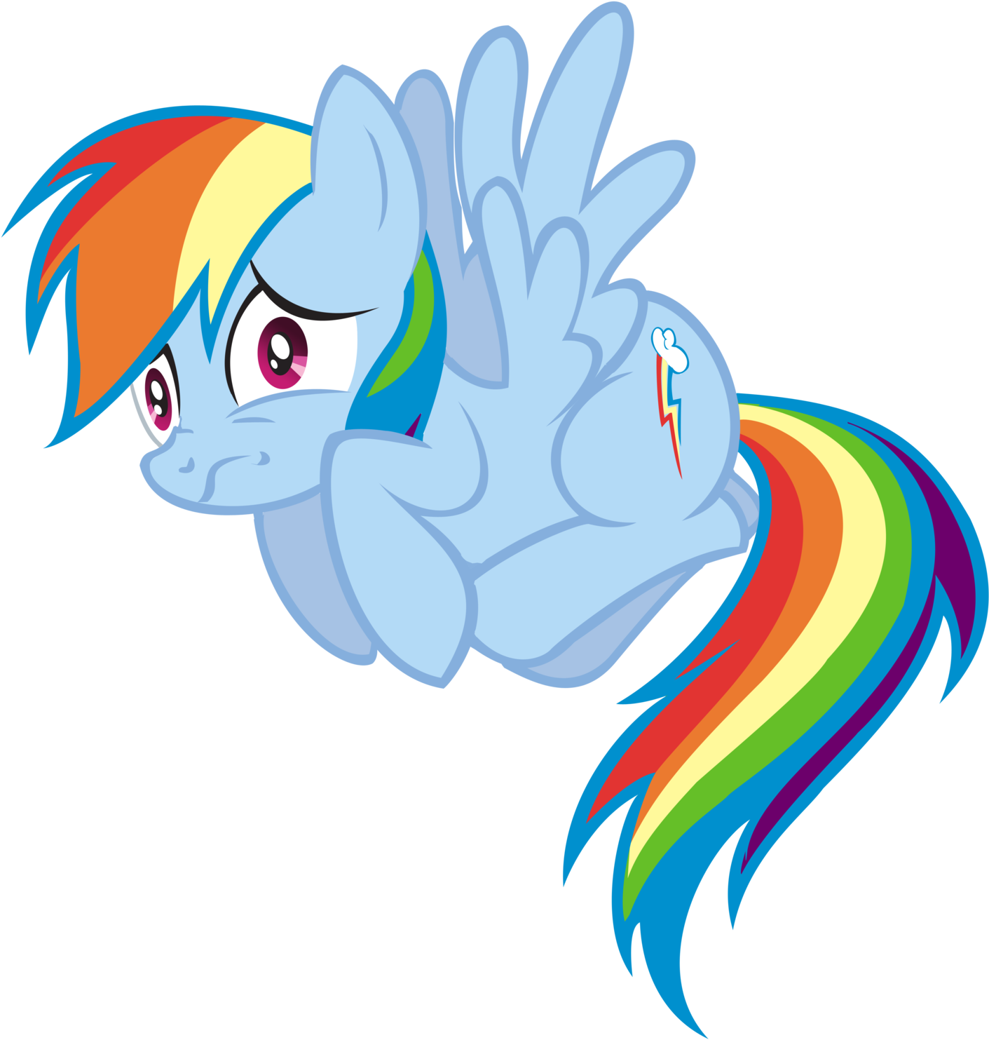 Goatwhore - My Little Pony Rainbow Dash Scared Clipart (1600x1618), Png Download