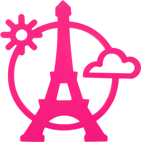 Magnetic Eiffel- Dessous De Plat Pink - Eiffel Tower Icon Pink Clipart (1000x1000), Png Download