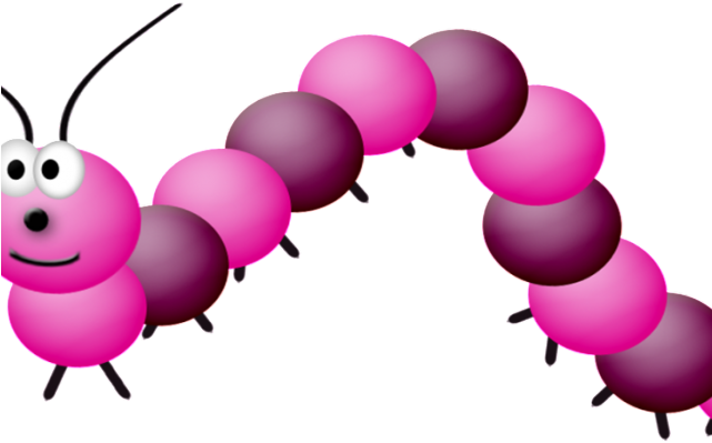 Caterpillar Clipart Pink - Cartoon Pink Caterpillar - Png Download (640x480), Png Download