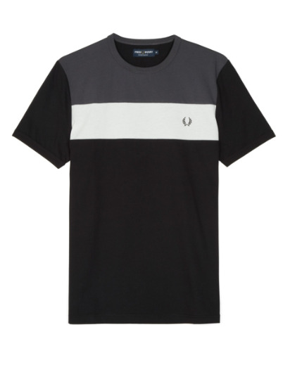 Fred Perry Color Block T-shirt - Fred Perry Embroidered Panel Clipart (870x1108), Png Download
