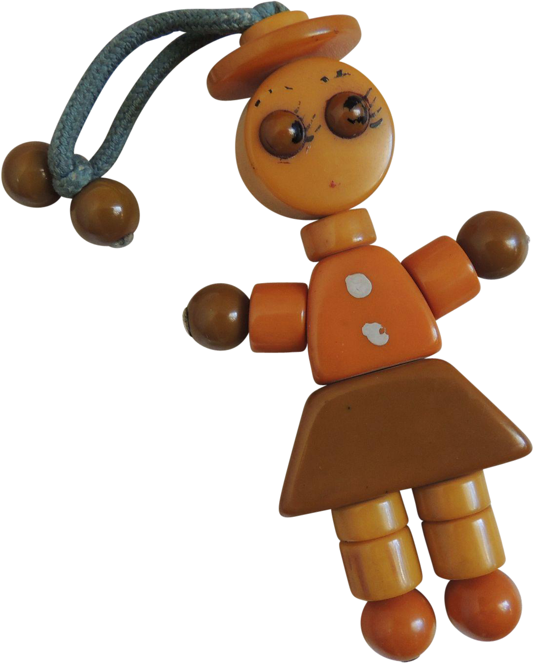 Bakelite Baby Crib Toy Tykie Female C1930's - Cartoon Clipart (1350x1350), Png Download