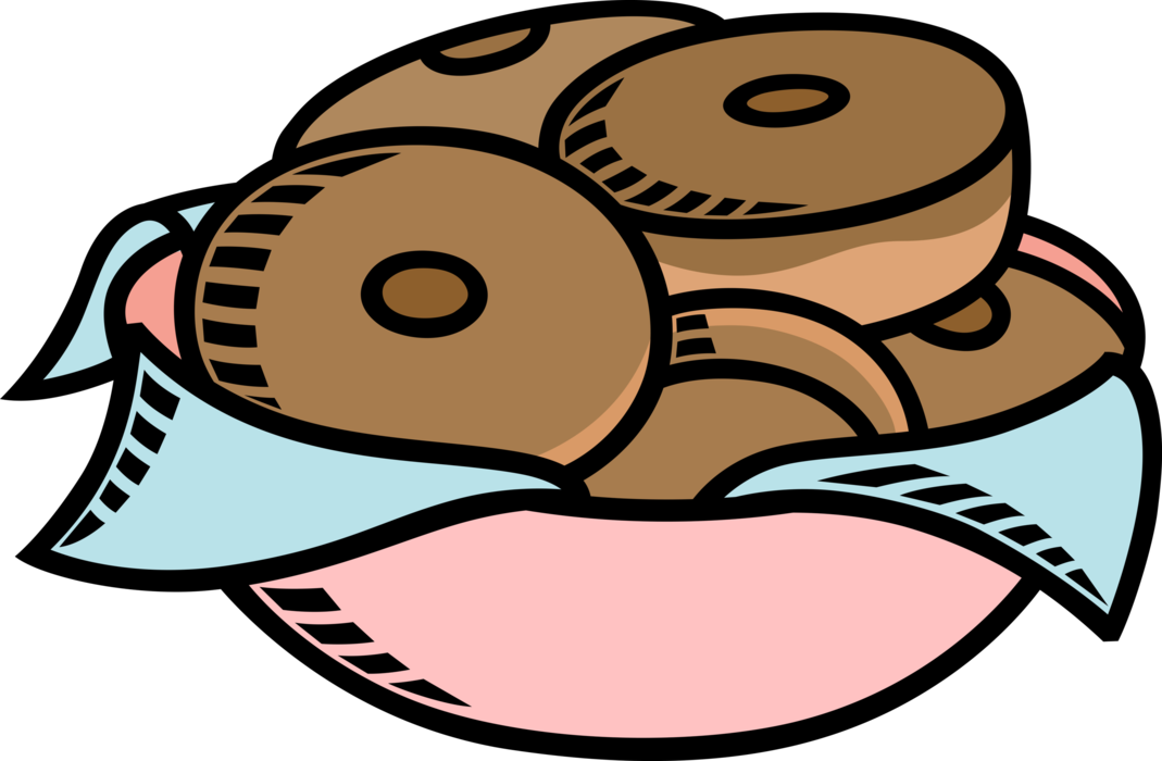 Vector Illustration Of Sweetened Fried Dough Donut - Pile Of Donuts Cartoon Clipart (1069x700), Png Download