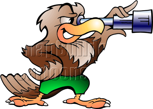 Eagle With Telescope Jpg Transparent - Eagle With A Telescope Clipart (600x600), Png Download