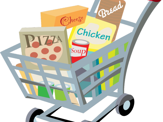 Trolley Clipart Cute - Grocery Cart Clipart - Png Download (640x480), Png Download
