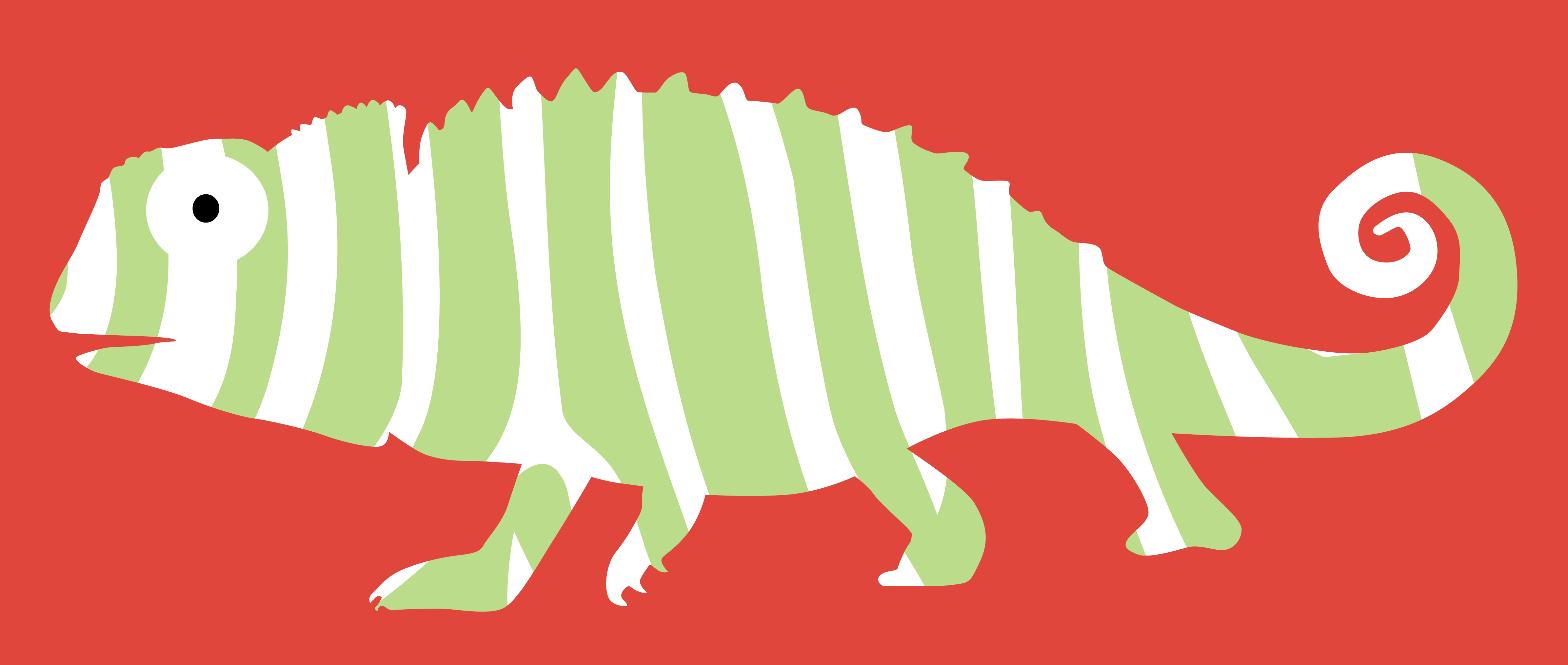 Chameleon - Red Clipart (4783x2029), Png Download