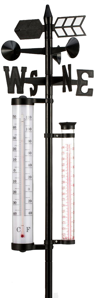Wetterstation Garten Strebergarten Analog 4 - Weather Station Inclusive Thermometer - Markenlos Clipart (738x970), Png Download