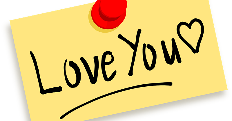 Love Messages - Love You Sticky Note Clipart (800x416), Png Download
