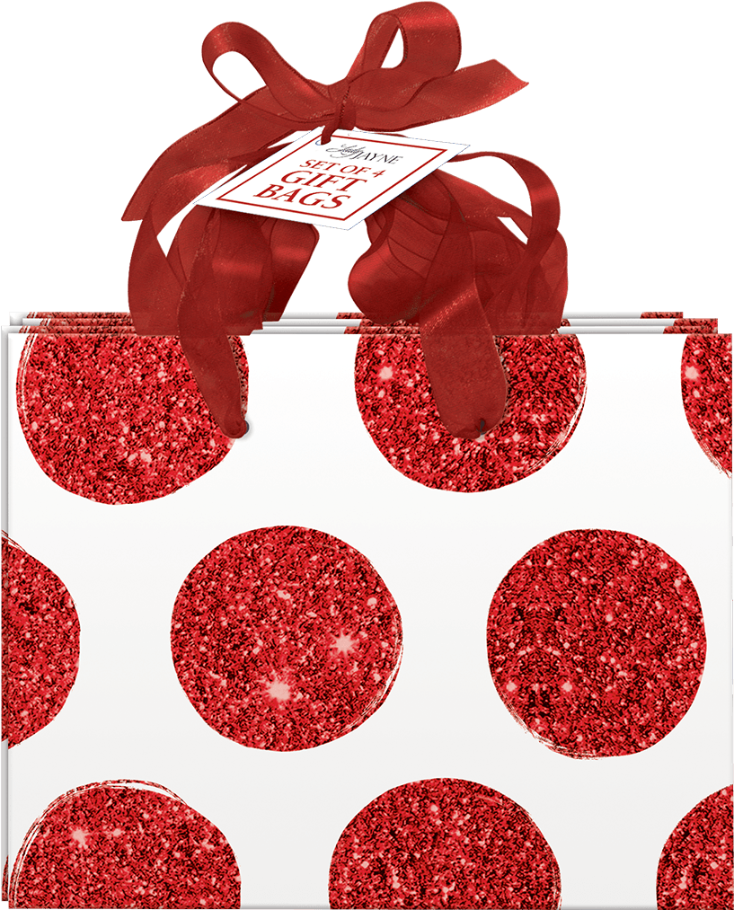 Red Bold Dot Small Gift Bags - Lady Jayne Winter Glitz Gift Bag Small S/4 Tree Clipart (1200x1200), Png Download