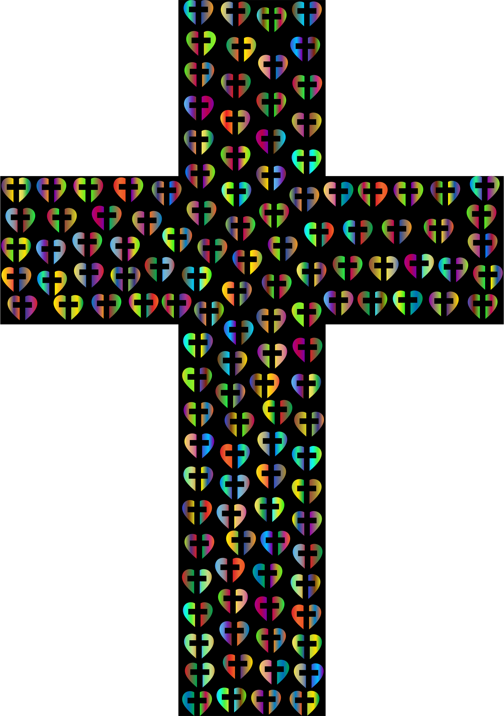 Heart Cross Fractal 2 Clipart (1604x2278), Png Download