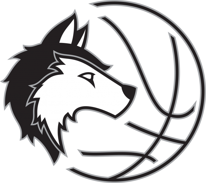 Black Ball - Png - Basketball Logo Black And White Clipart (670x596), Png Download